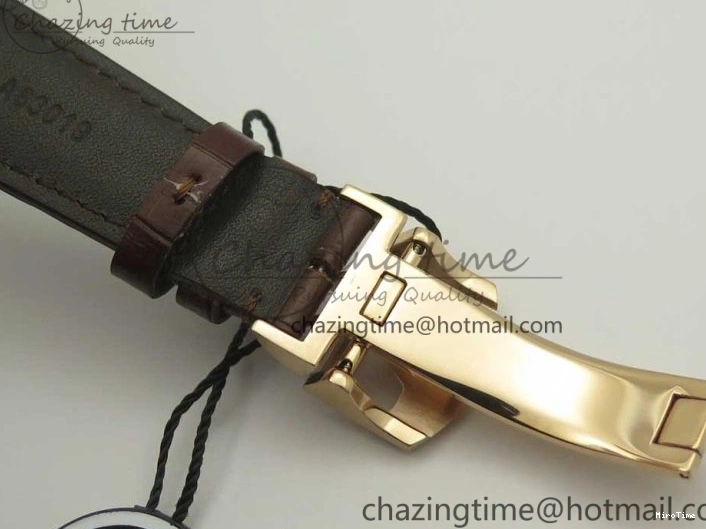 MIROTIME 0223 Portuguese Tourbillon IW504602 RG ZF Best Edition White Dial on Brown Leather Strap Stretchable 7178